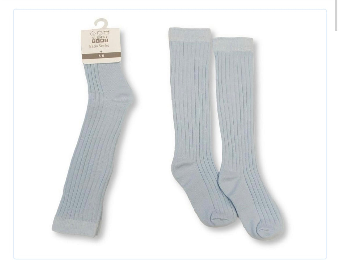 Boy Blue Knee High Socks