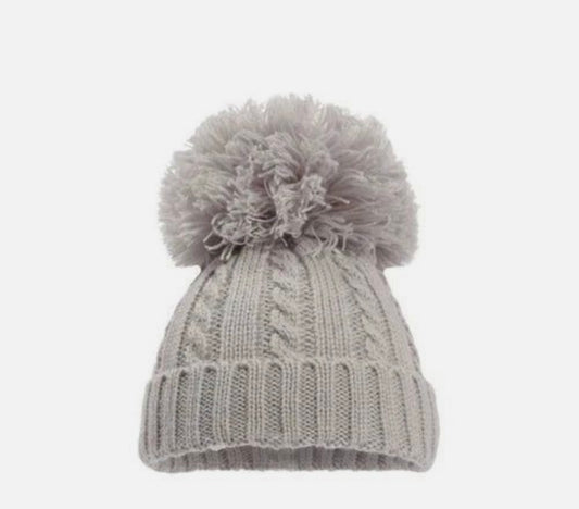 Grey Pom Hat
