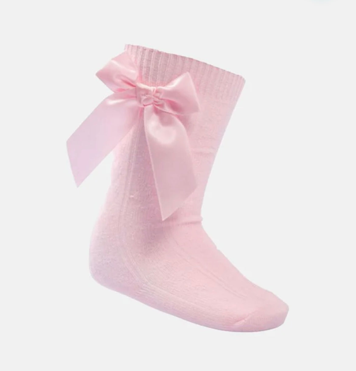 Pink Bow Knee High Socks