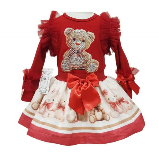 Red Teddy Top & Skirt Set