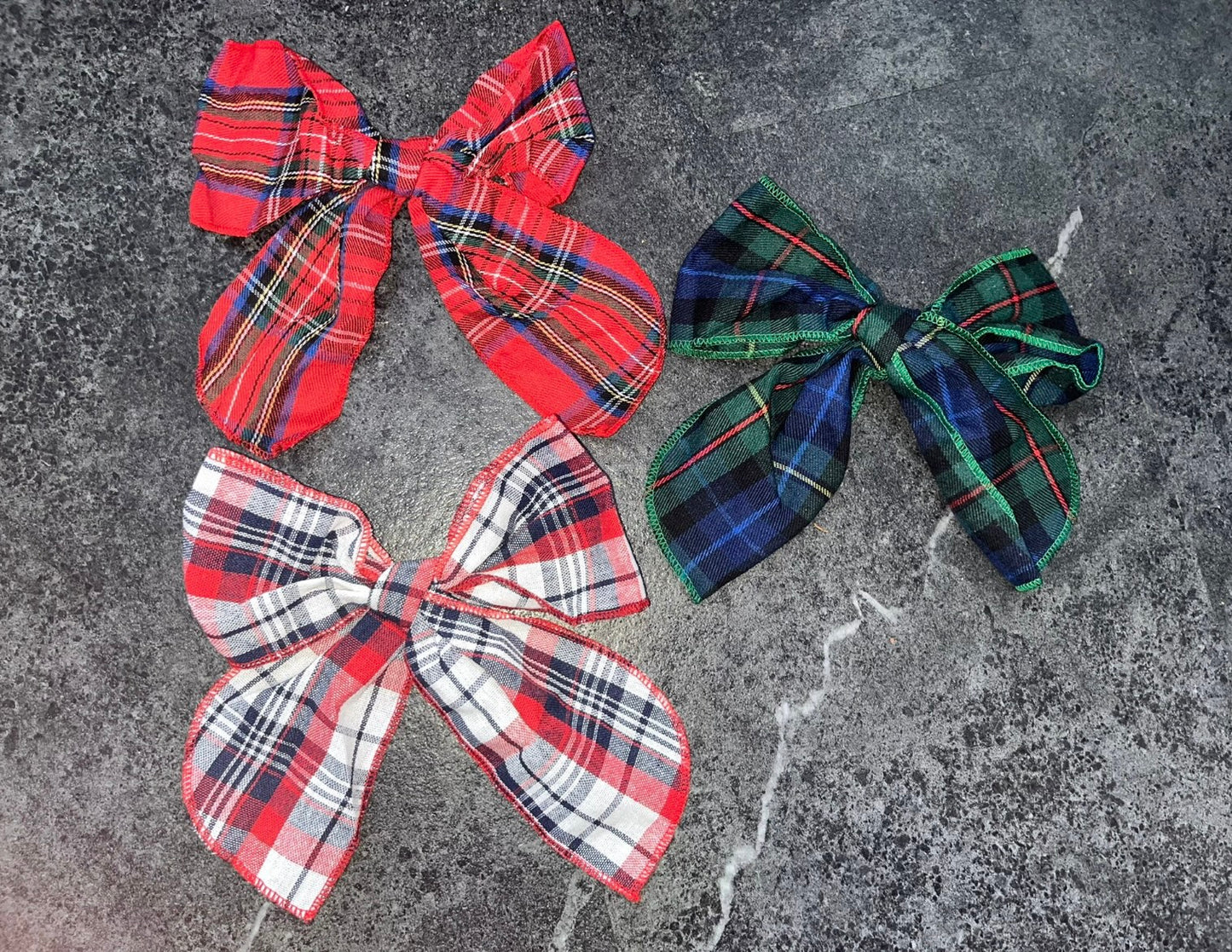 Tartan Hair Clip Bows