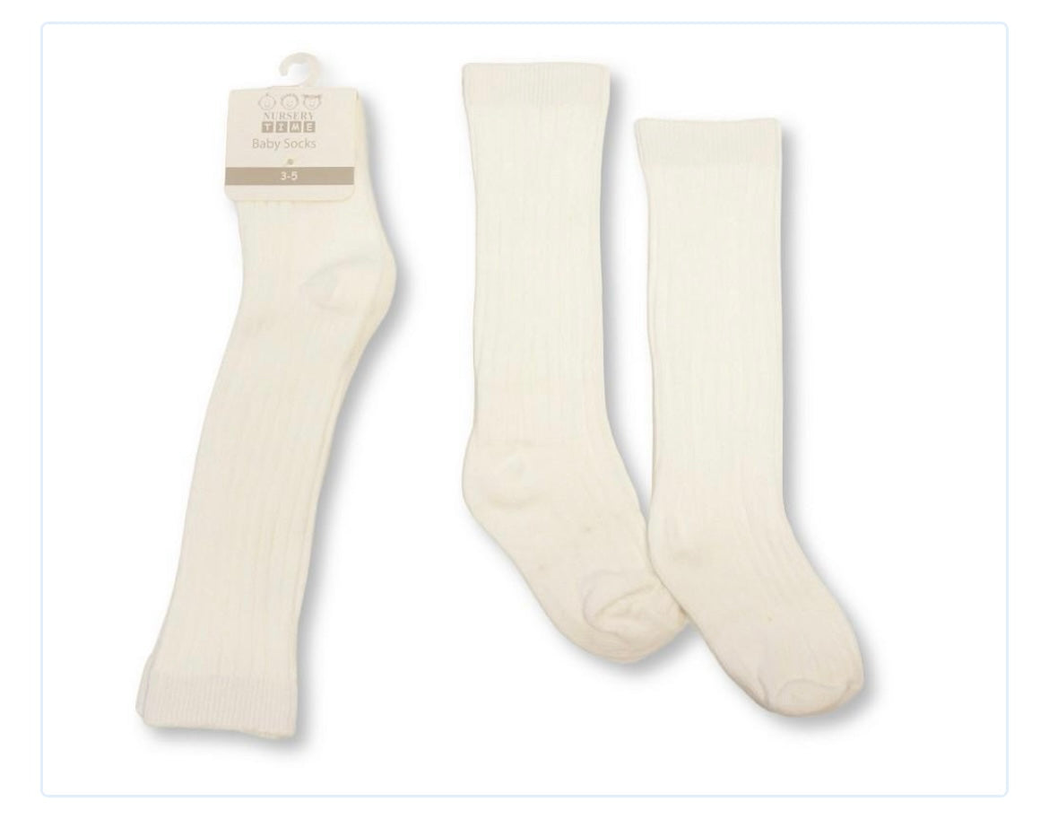 Boys White Knee High Socks